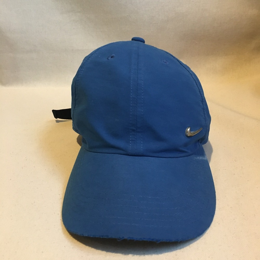 Nike Hat Cap Mens Blue Strap Back Logo Modern Logo Casual Preppy Outdoor Swoosh